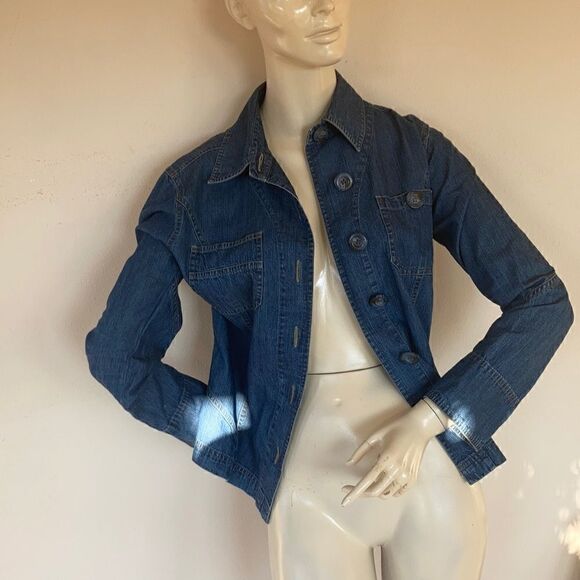 Columbia Jean Jacket blue denim button down medium pockets - Picture 1 of 16